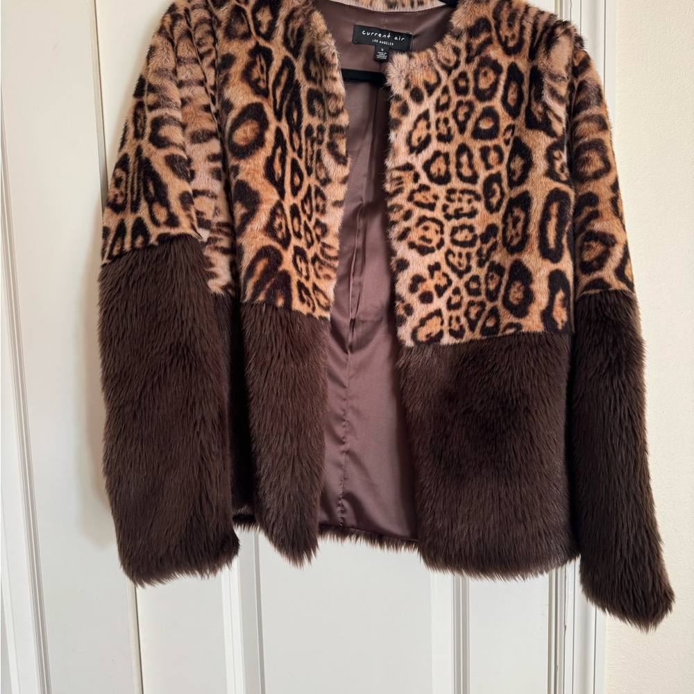 Leopard Print Faux Fur Jacket